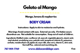 Gelato al Mango Body Cream 4 oz